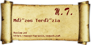 Mézes Terézia névjegykártya